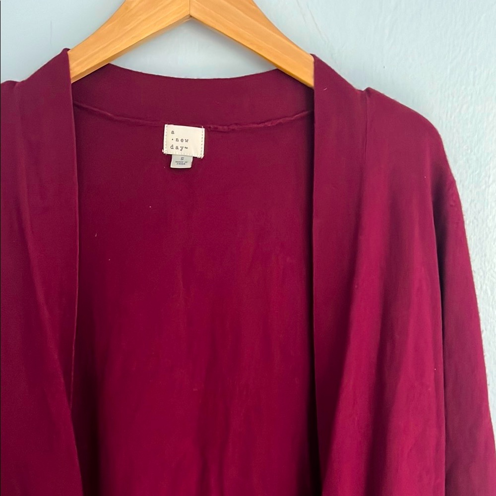 Dark Berry Long Pocketed Duster